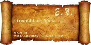Einvachter Nóra névjegykártya